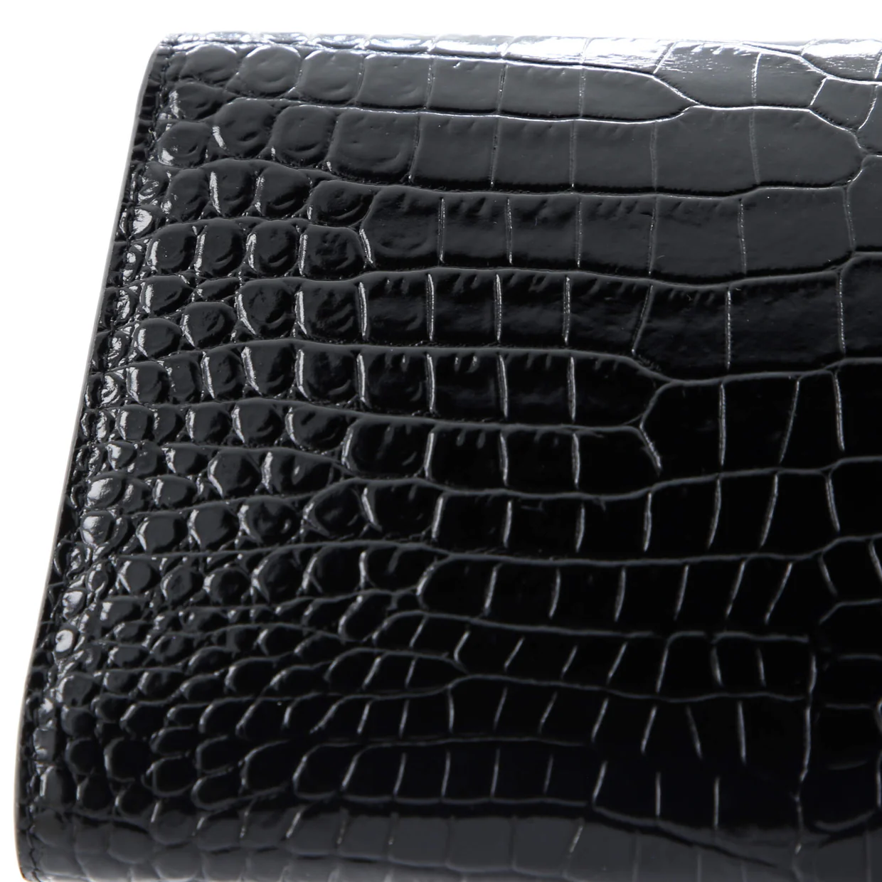 Uptown Chain Wallet Crocodile Embossed Leather - Deep Luxury