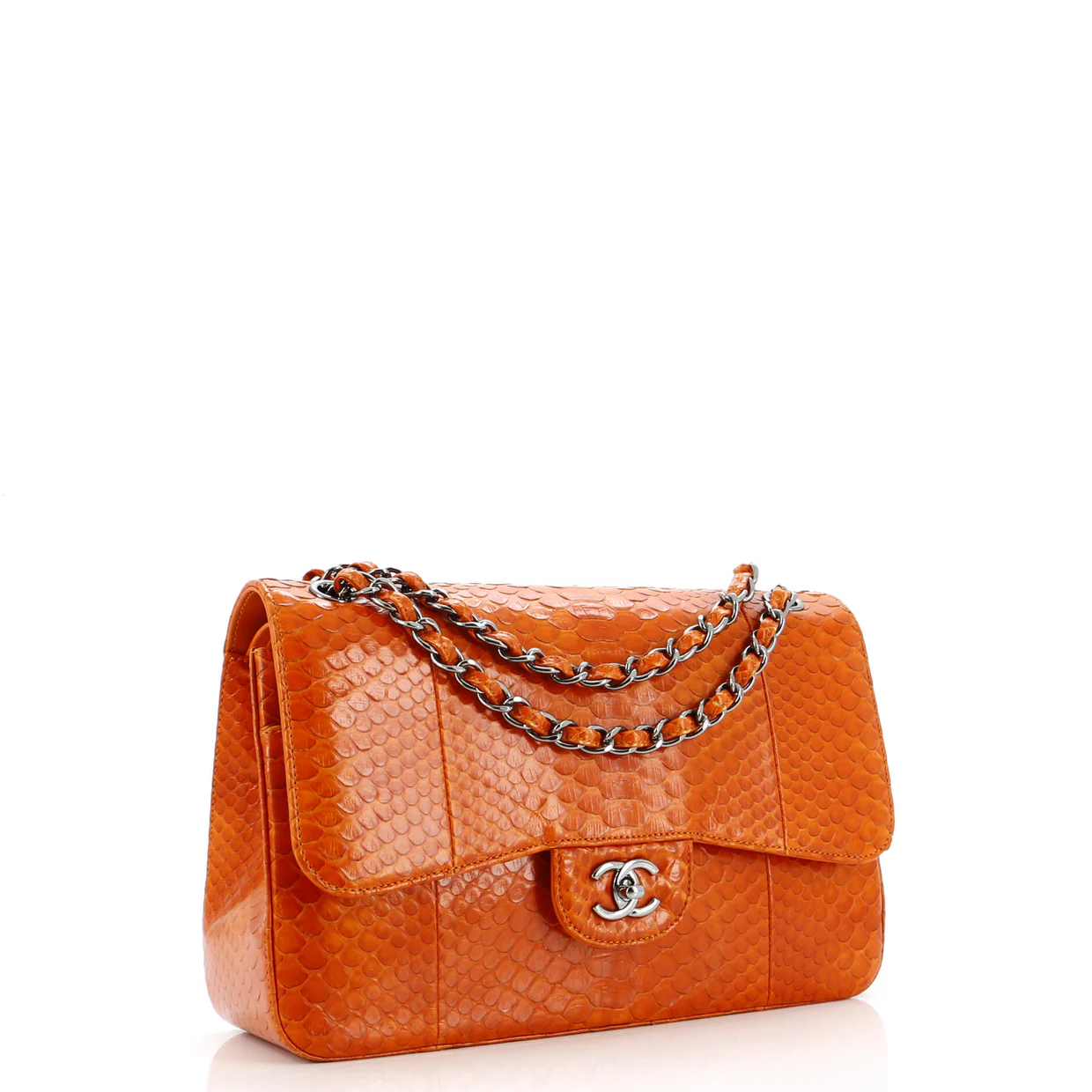 Classic Double Flap Bag Python Jumbo - Deep Luxury