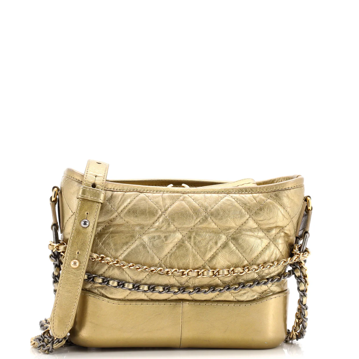 Gabrielle Hobo Quilted Aged Calfskin Small - Deep Luxury