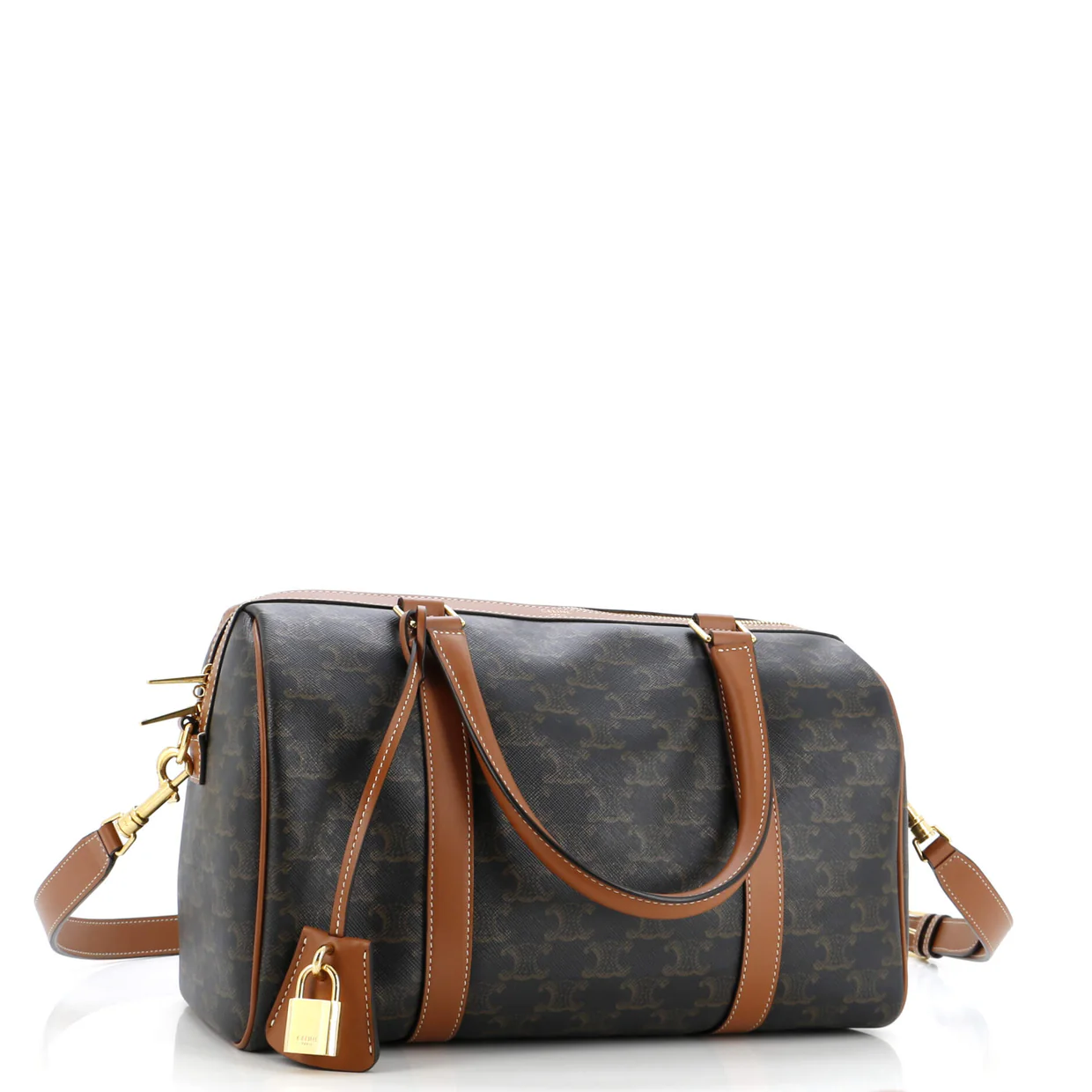 Boston Bag Triomphe Coated Canvas Medium - Deep Luxury