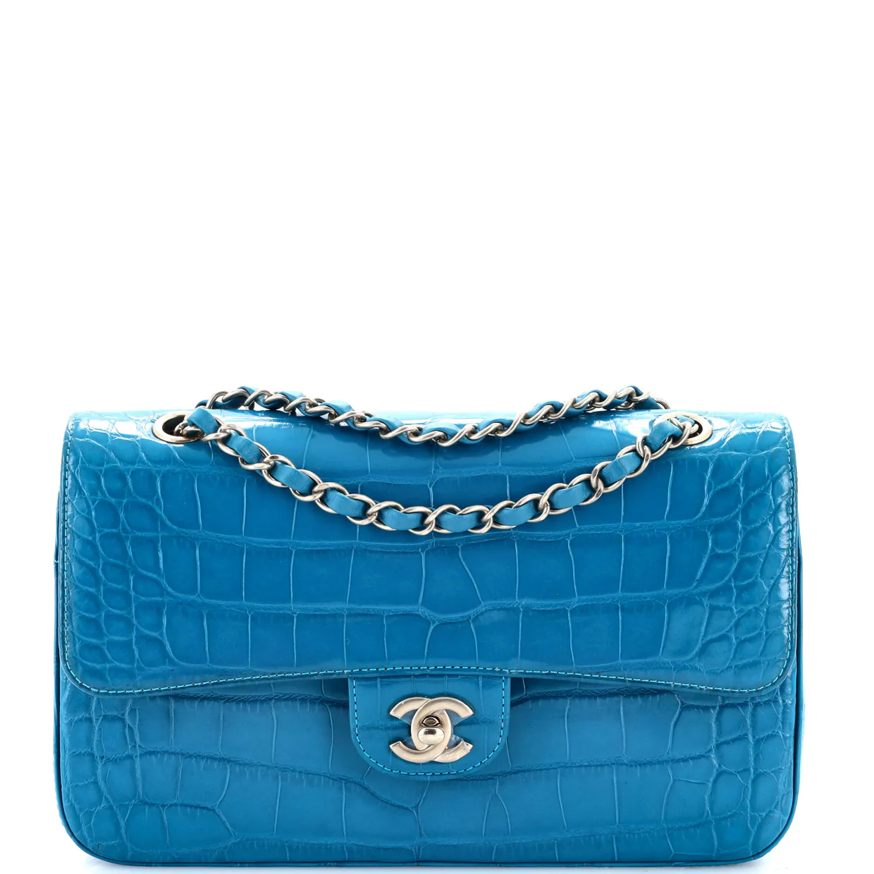 Classic Double Flap Bag Alligator Medium - Deep Luxury
