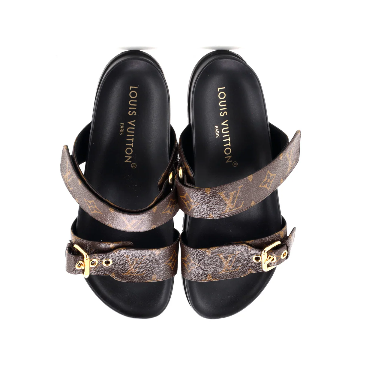 Women's Bom Dia Flat Mules Monogram Canvas - Deep Luxury