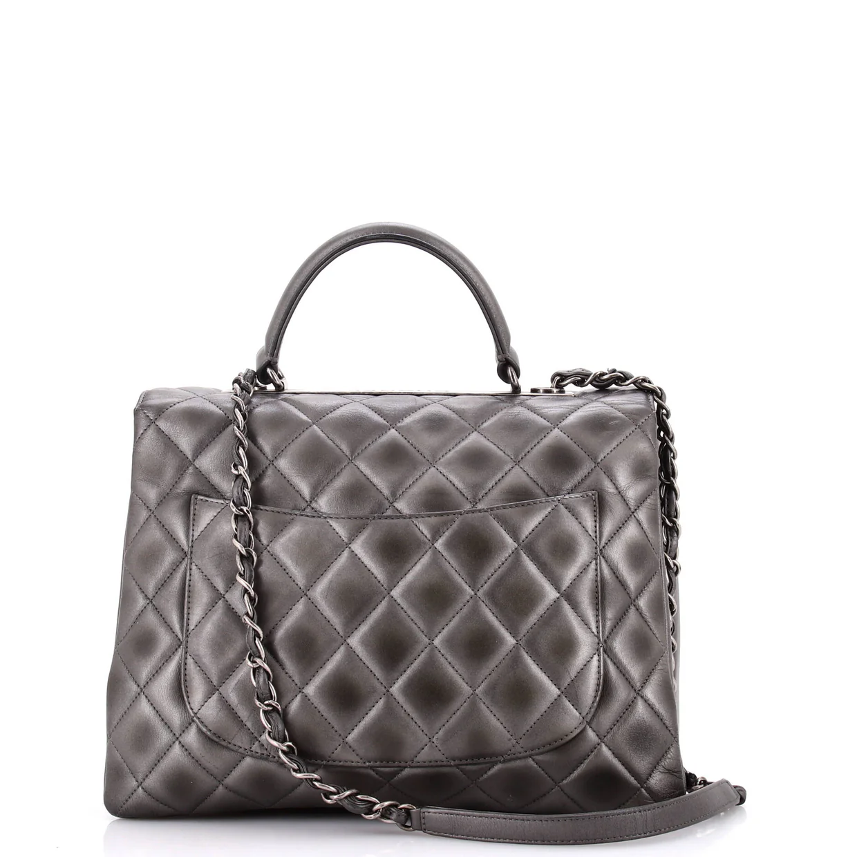 Trendy CC Top Handle Bag Quilted Lambskin Large - Deep Luxury