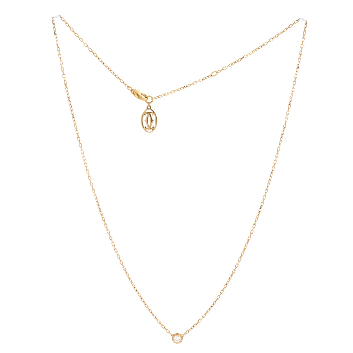 Cartier D'Amour Pendant Necklace 18K Yellow Gold and Diamond Small - Deep Luxury