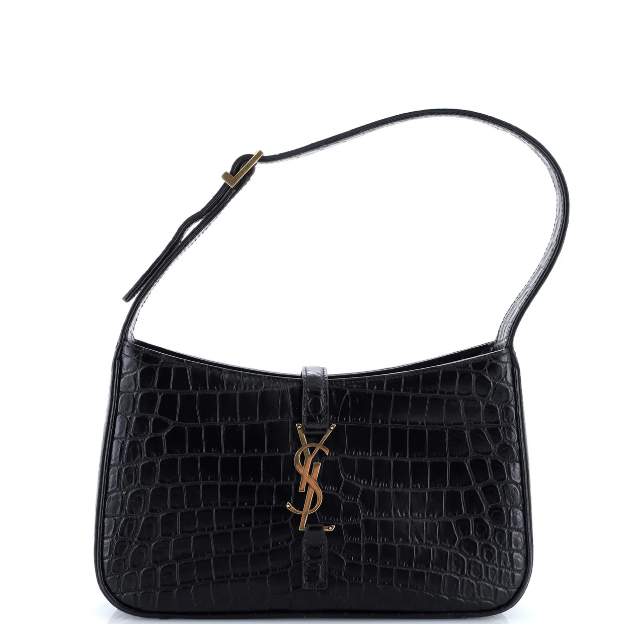 Le 5 a 7 Hobo Crocodile Embossed Leather Small - Deep Luxury