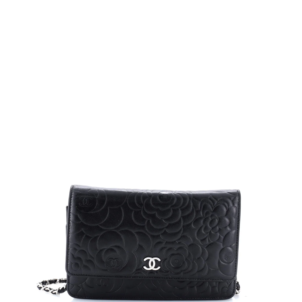 Wallet on Chain Camellia Lambskin - Deep Luxury