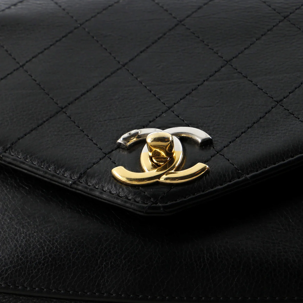 Two Tone Envelope Flap Bag Quilted Calfskin Medium - Deep Luxury