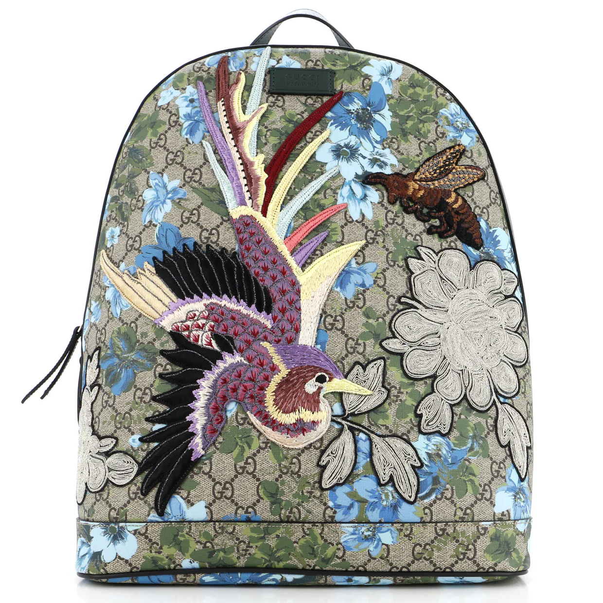 Zip Backpack Embroidered Printed GG Coated Canvas Medium - Deep Luxury