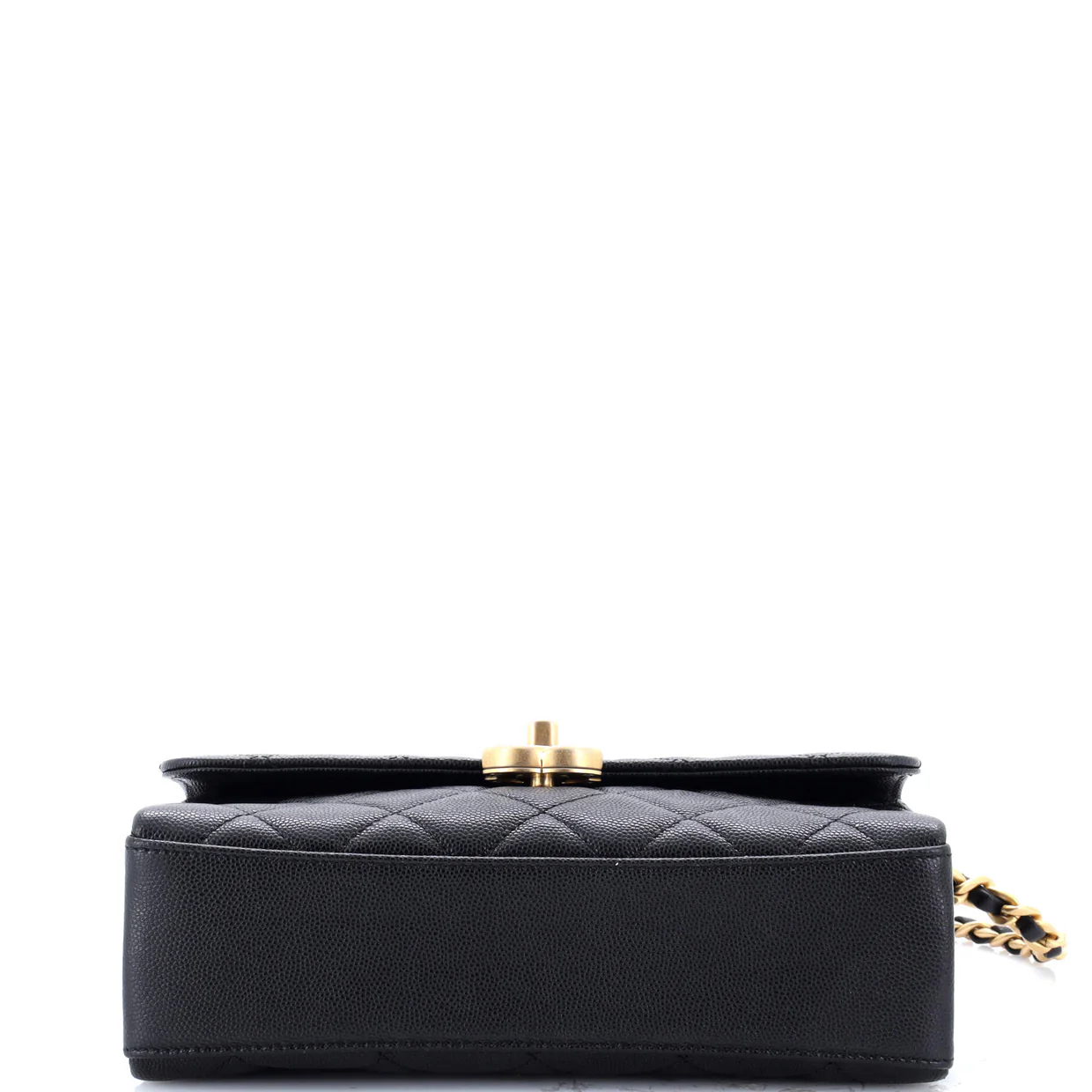 Carry Me Top Handle Flap Bag Quilted Caviar Small - Deep Luxury