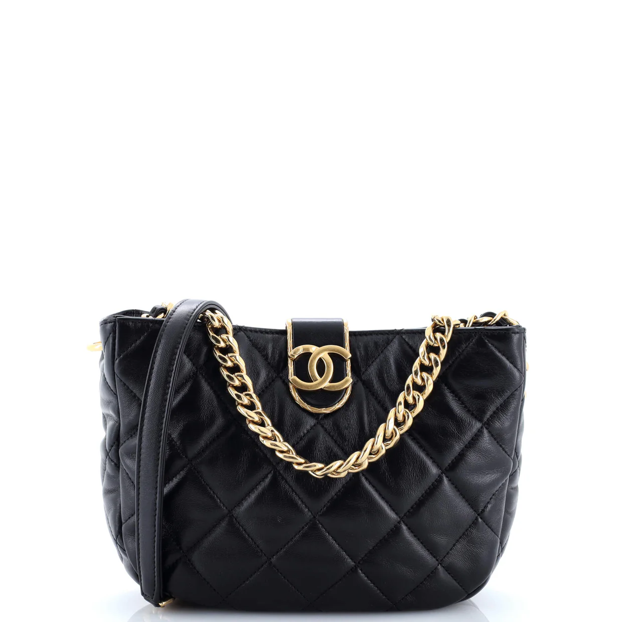 CC Chain Hobo Quilted Lambskin Small - Deep Luxury