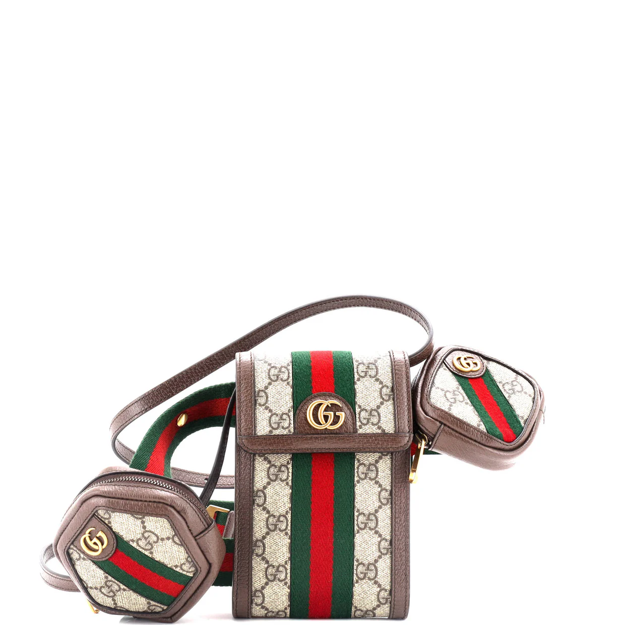 4 Set Ophidia Utility Belt Bag GG Coated Canvas - Deep Luxury