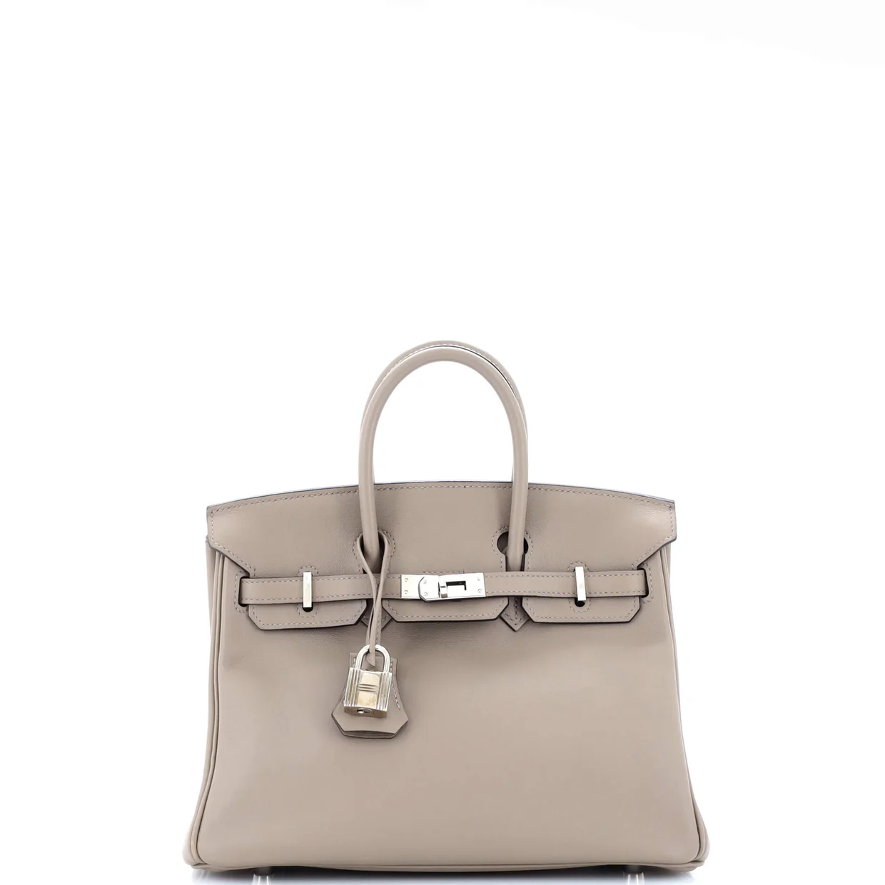 Birkin Handbag Grey Swift with Palladium Hardware 25 - Deep Luxury