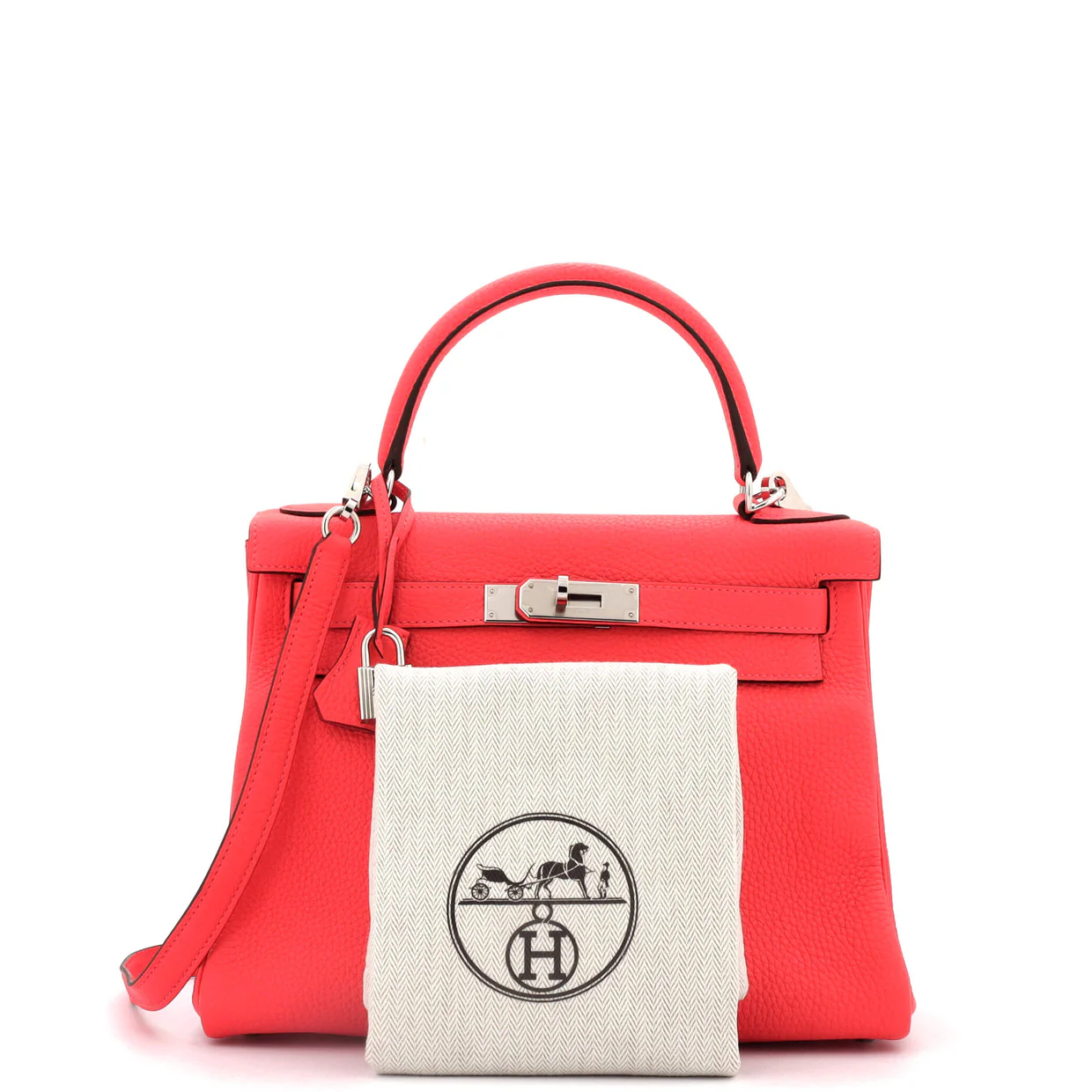 Kelly Handbag Rouge Pivoine Clemence with Palladium Hardware 28 - Deep Luxury