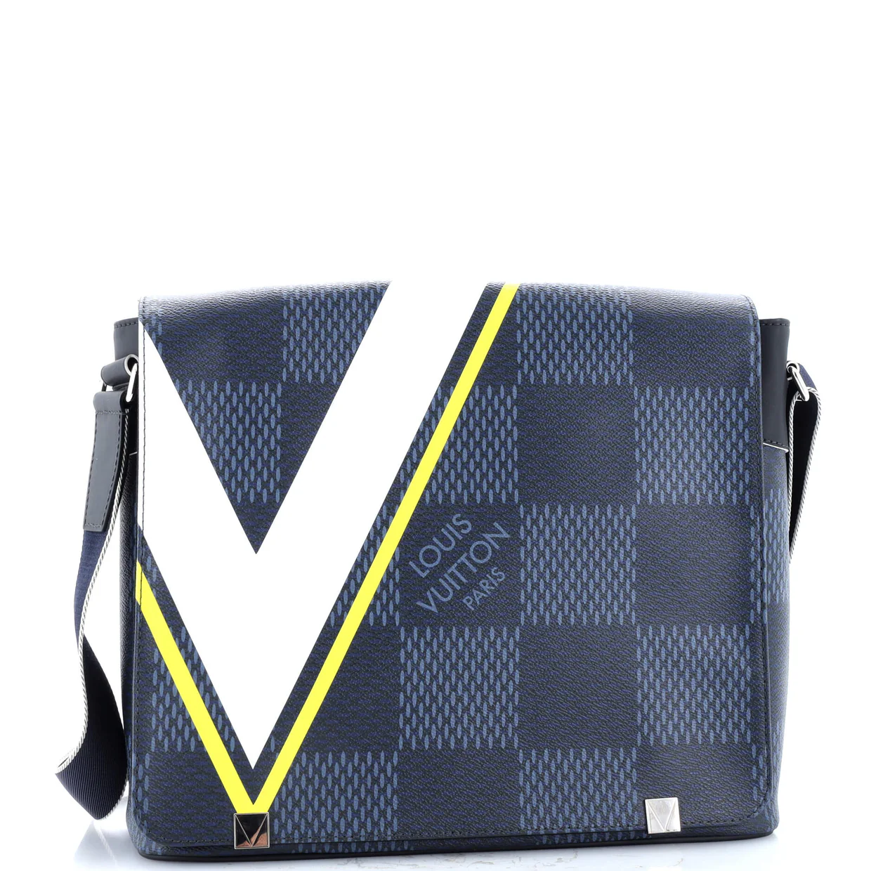 District NM Messenger Bag Regatta Damier Cobalt MM - Deep Luxury