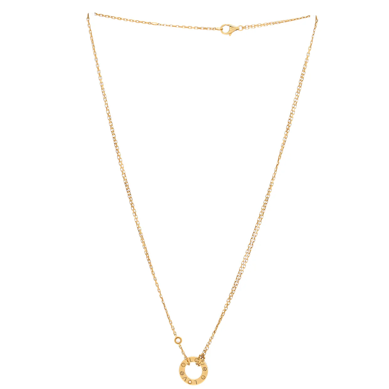 2 Diamonds Love Pendant Necklace 18K Yellow Gold and Diamonds - Deep Luxury