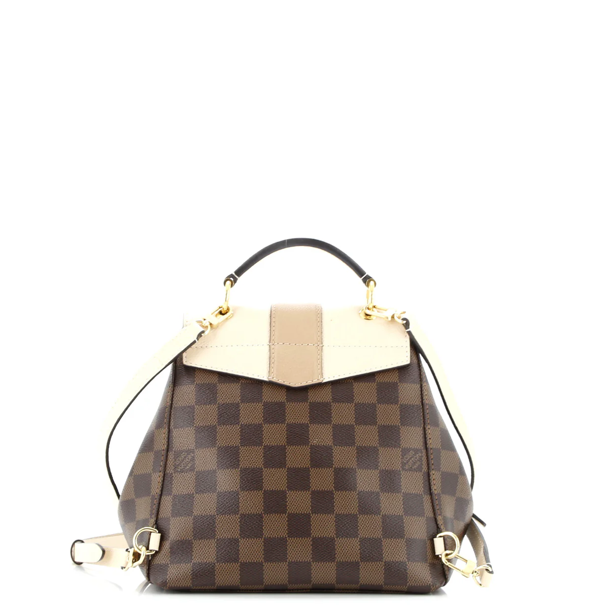 Clapton Backpack Damier and Leather - Deep Luxury