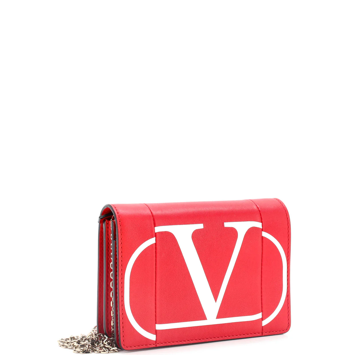 VLogo Full Flap Chain Shoulder Bag Printed Leather Mini - Deep Luxury