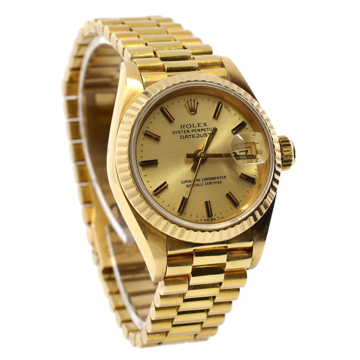 Oyster Perpetual President Datejust Automatic Watch Yellow Gold 26 - Deep Luxury