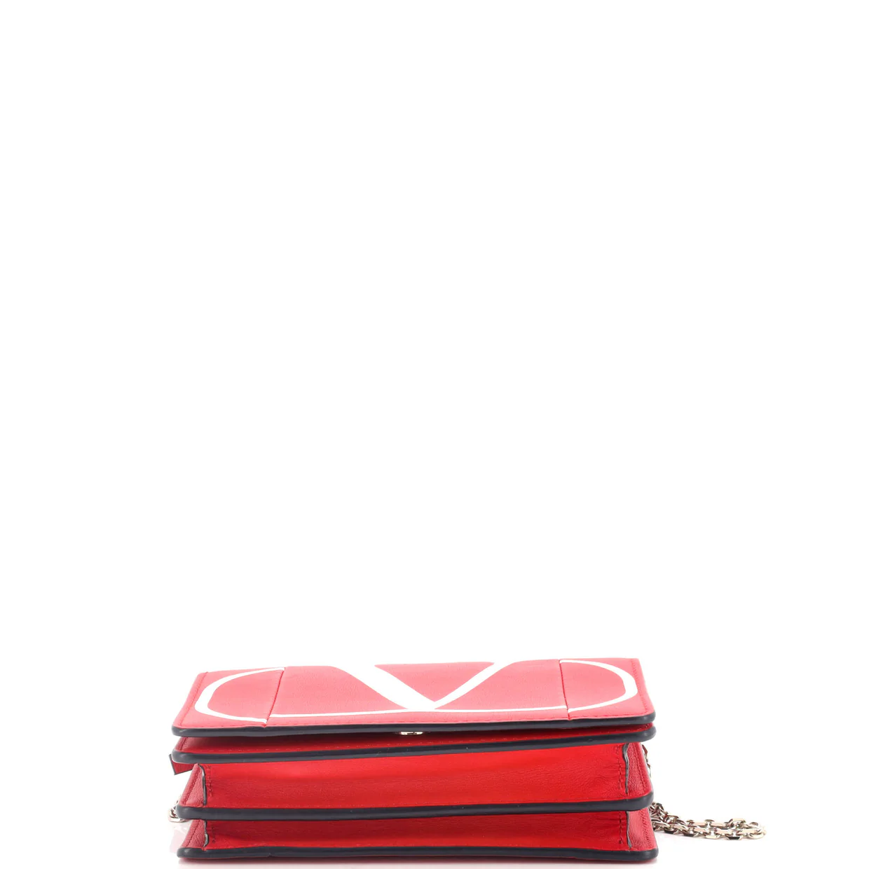 VLogo Full Flap Chain Shoulder Bag Printed Leather Mini - Deep Luxury