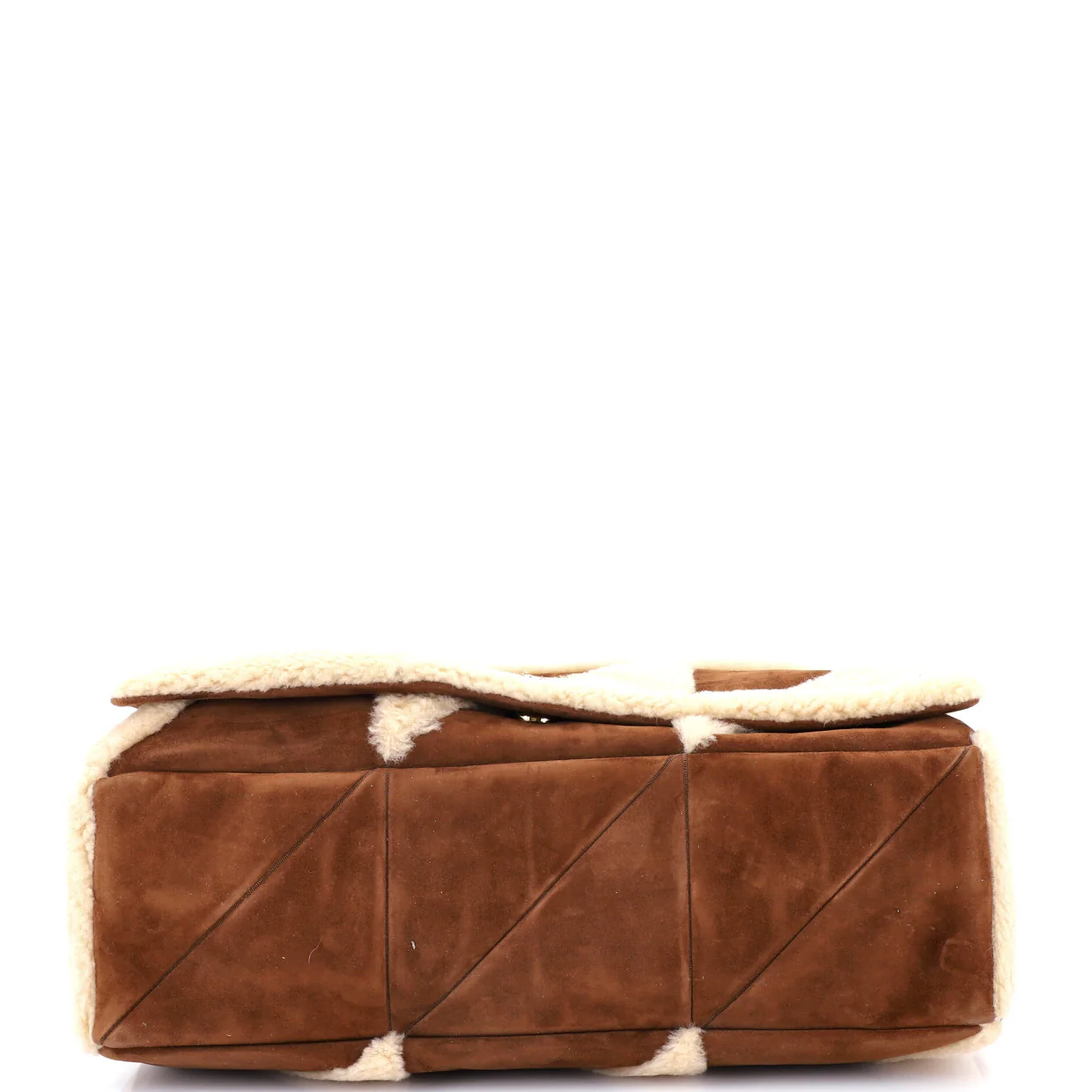 Jamie Flap Bag Quilted Suede and Shearling Large - Deep Luxury