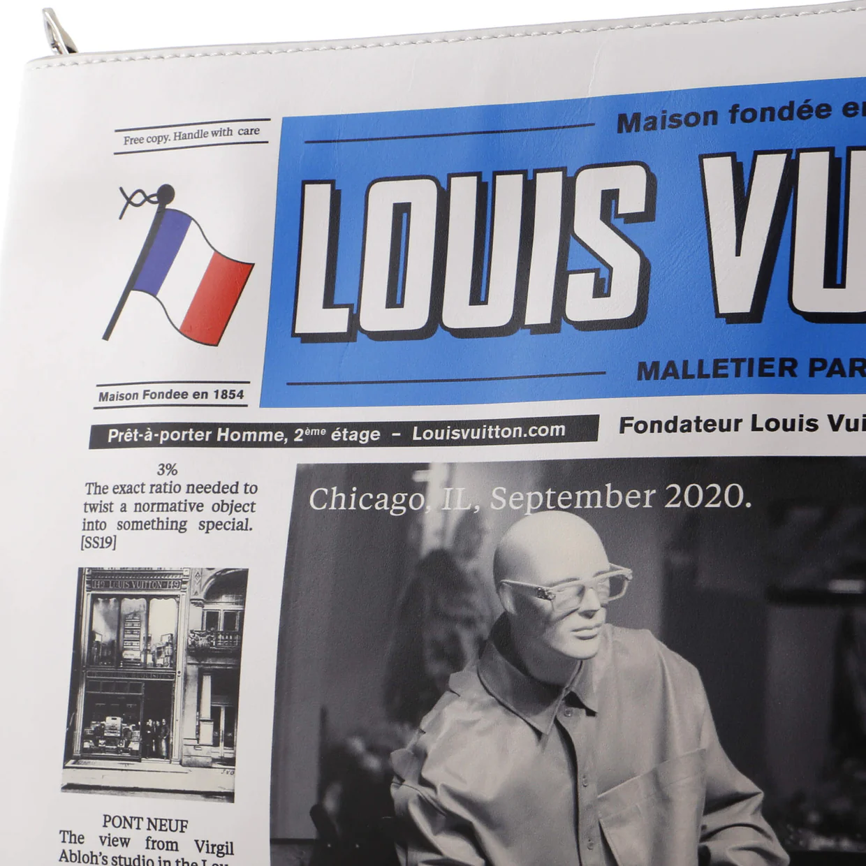 Newspaper Pouch Printed Leather - Deep Luxury