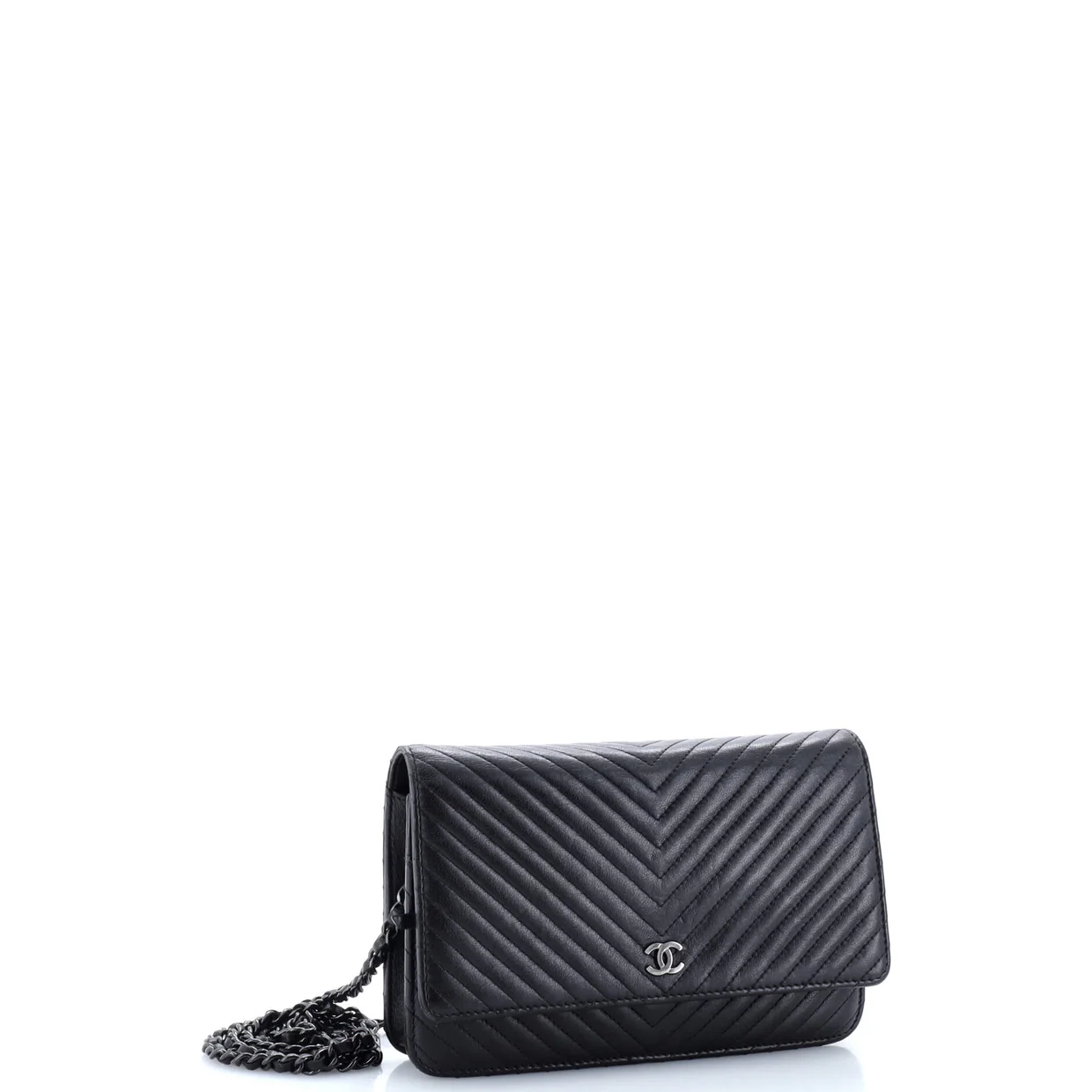 Wallet on Chain Chevron Lambskin - Deep Luxury