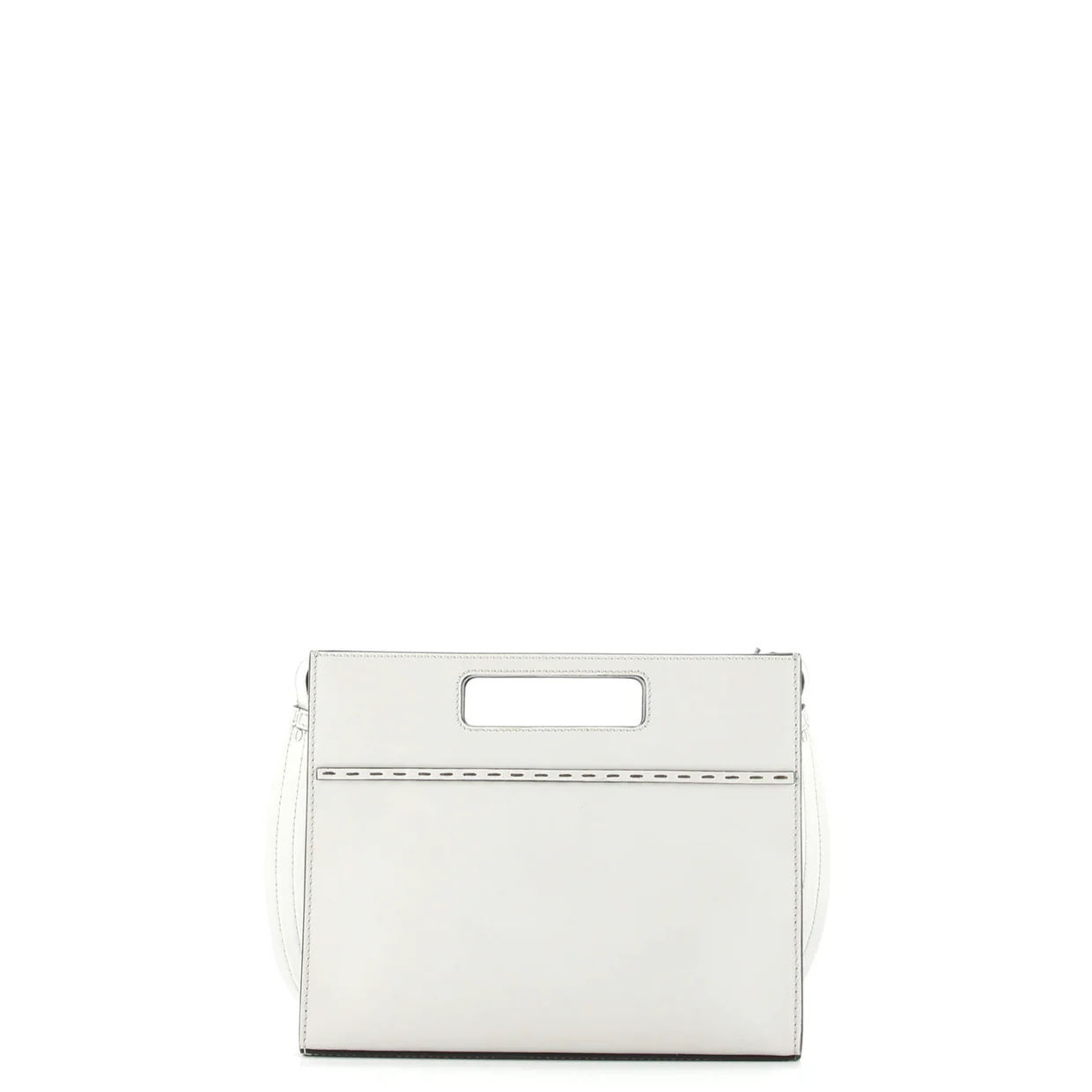 Logo Cut-Out Handle Shopper Tote Embossed Leather Mini - Deep Luxury