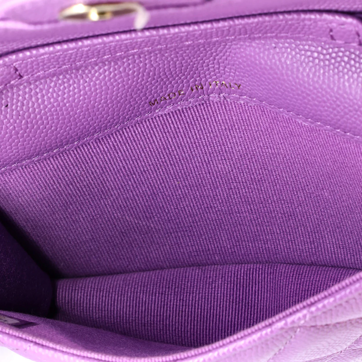 Classic Flap Clutch with Chain Quilted Caviar Small - Deep Luxury