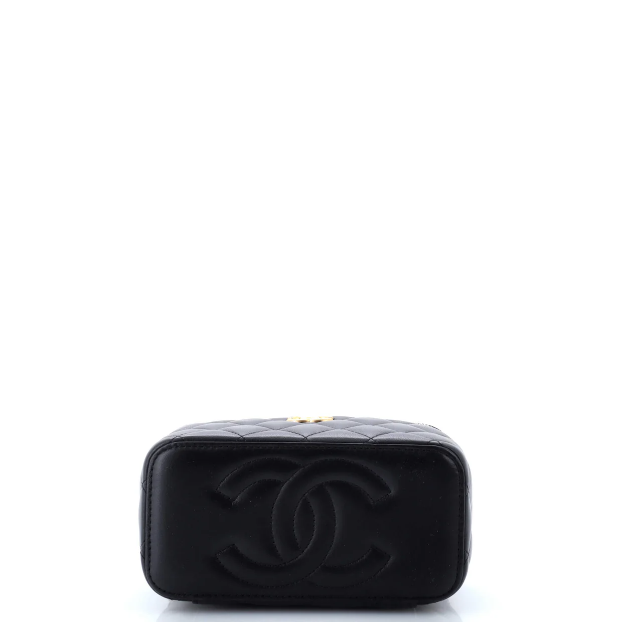 Sweet Camellia Vanity Case with Chain Quilted Lambskin Small - Deep Luxury