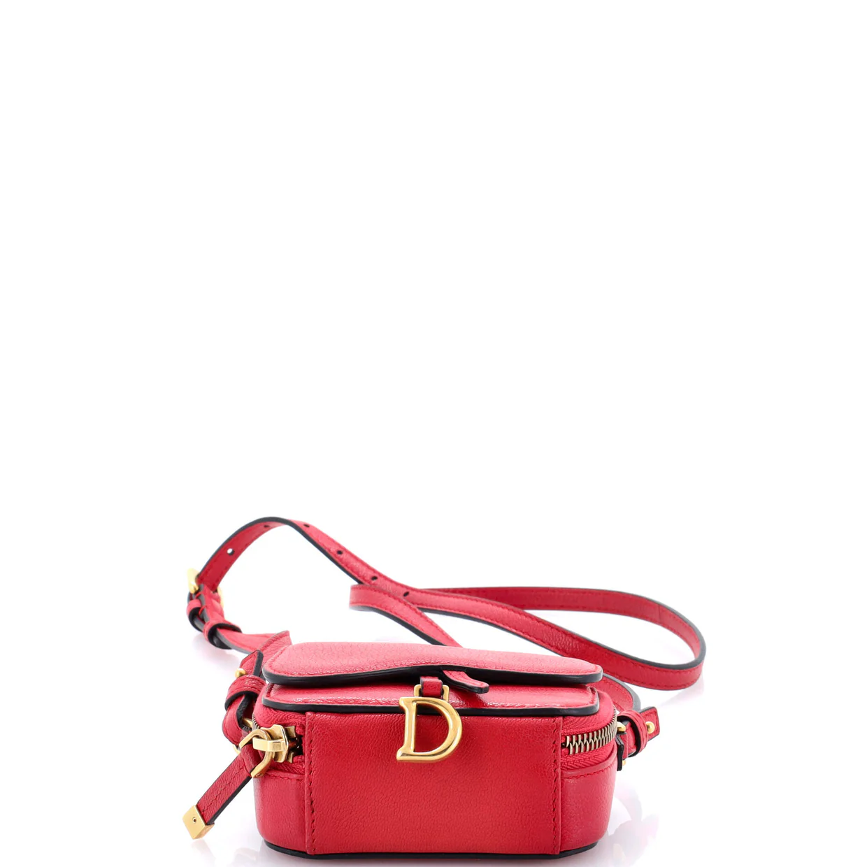 Saddle Shoulder Strap Pouch Goatskin Mini - Deep Luxury