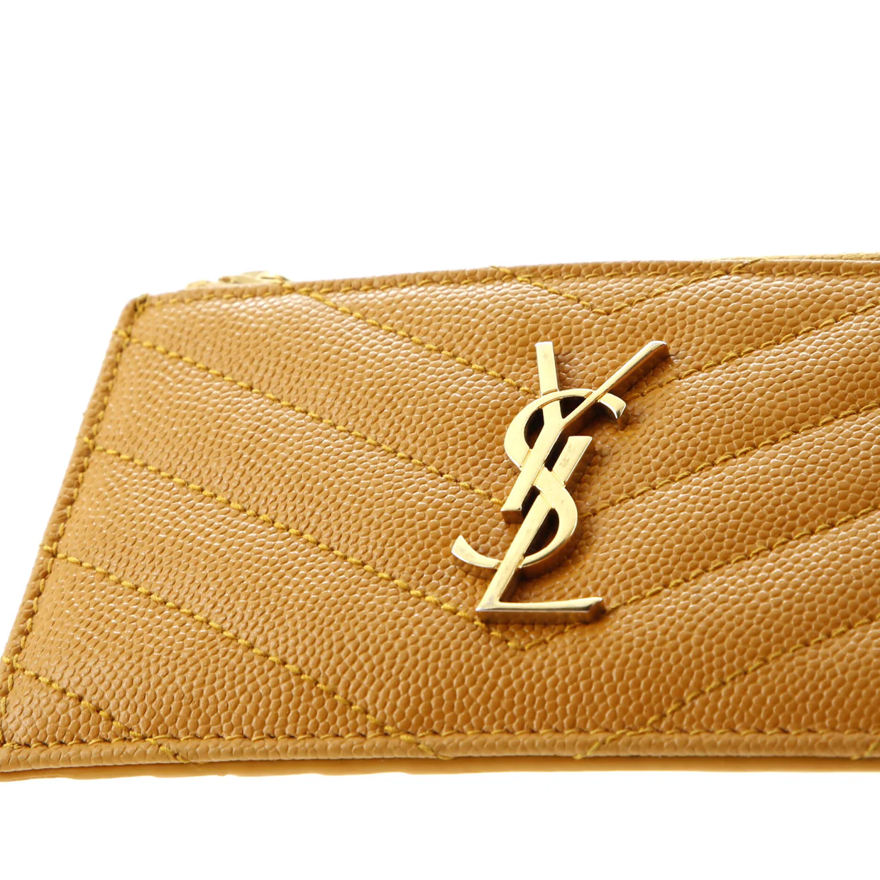 Monogram Fragments Zip Card Holder Matelasse Chevron Leather - Deep Luxury