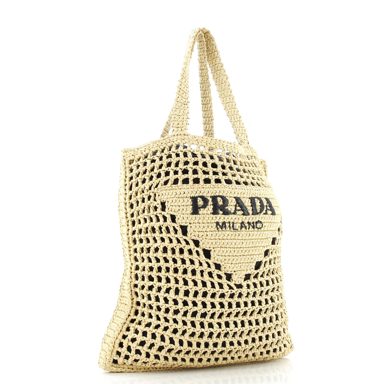 Triangle Logo Open Tote Raffia - Deep Luxury