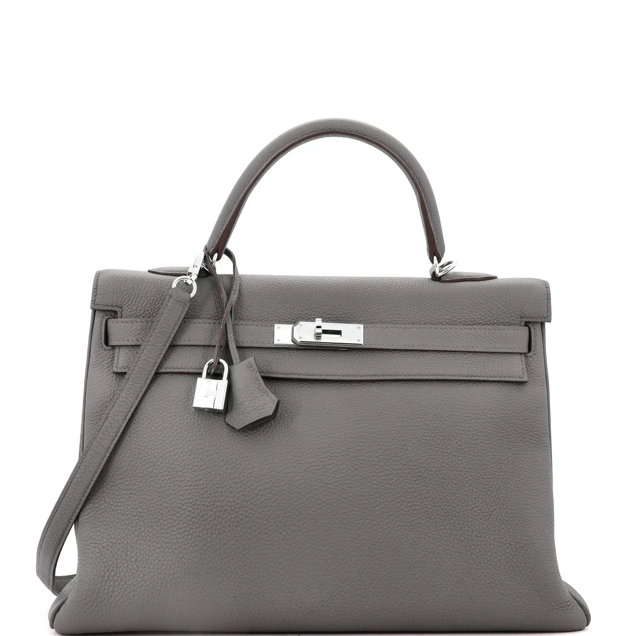 Kelly Handbag Grey Togo with Palladium Hardware 35 - Deep Luxury