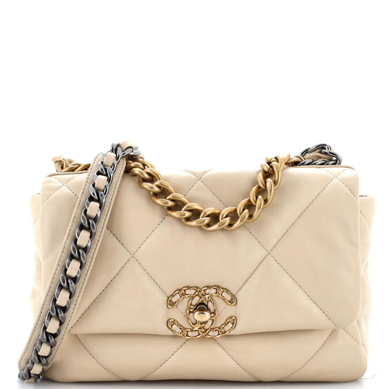 19 Flap Bag Quilted Leather Medium - Deep Luxury