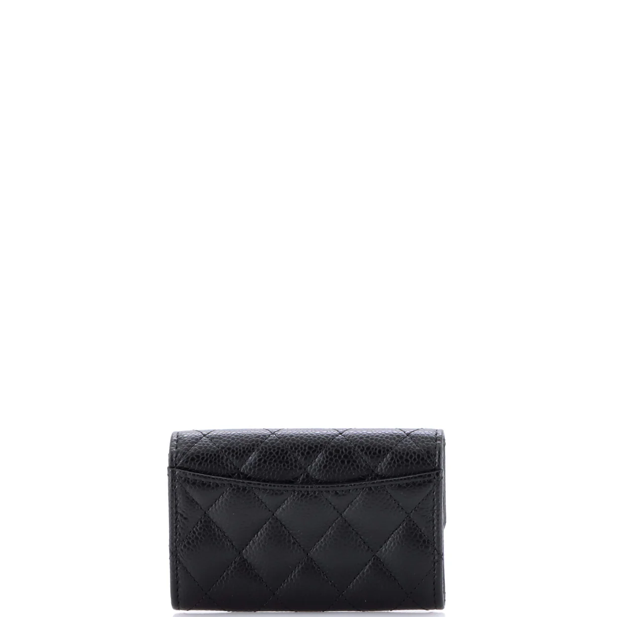 Classic Flap Card Case Quilted Caviar - Deep Luxury