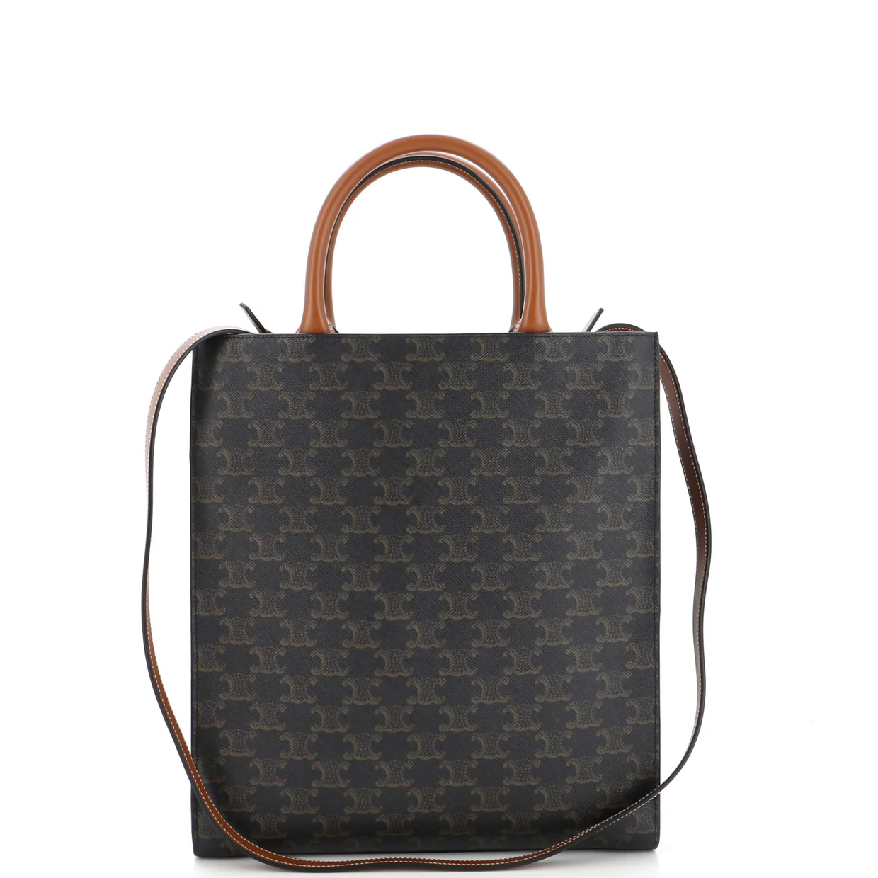 Vertical Cabas Tote Triomphe Coated Canvas Small - Deep Luxury