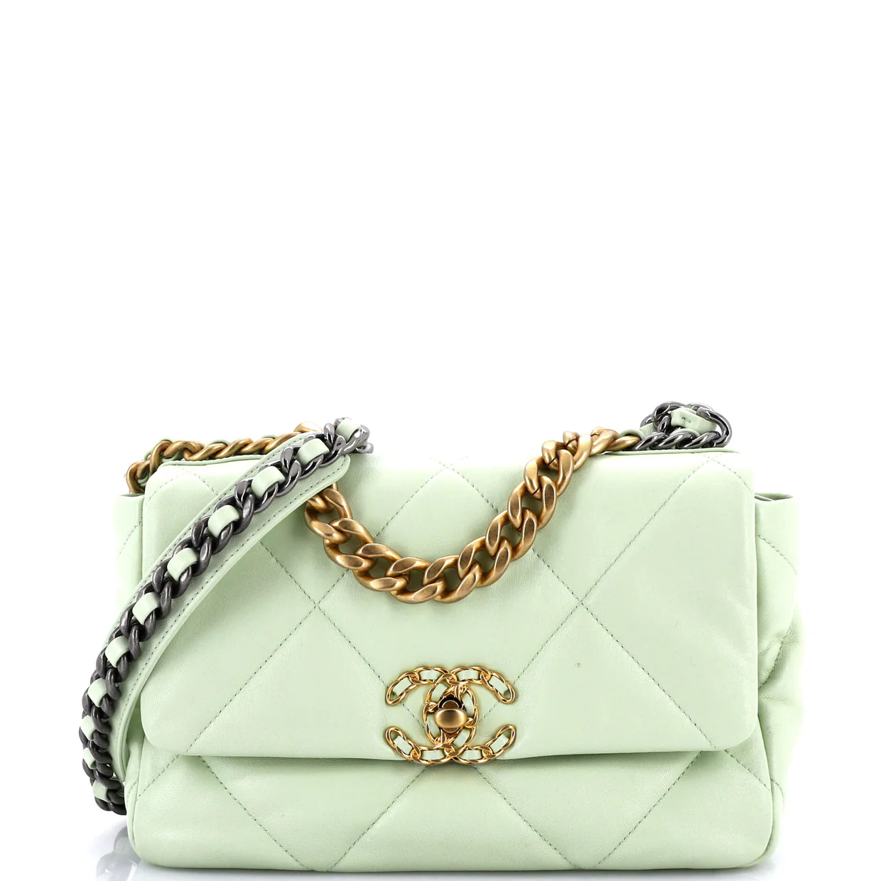 19 Flap Bag Quilted Leather Medium - Deep Luxury