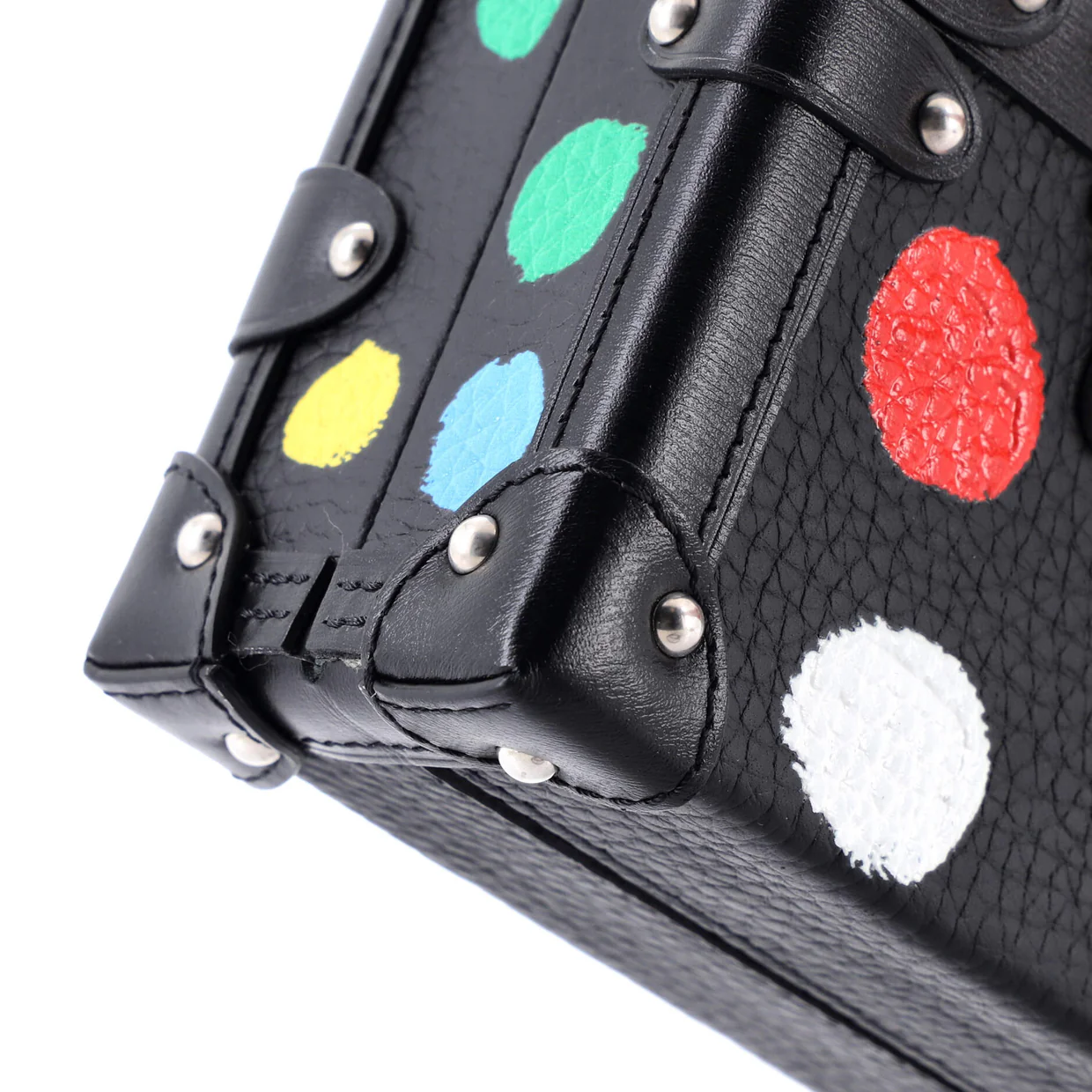 Petite Malle Handbag Yayoi Kusama Painted Dots Taurillon Leather - Deep Luxury