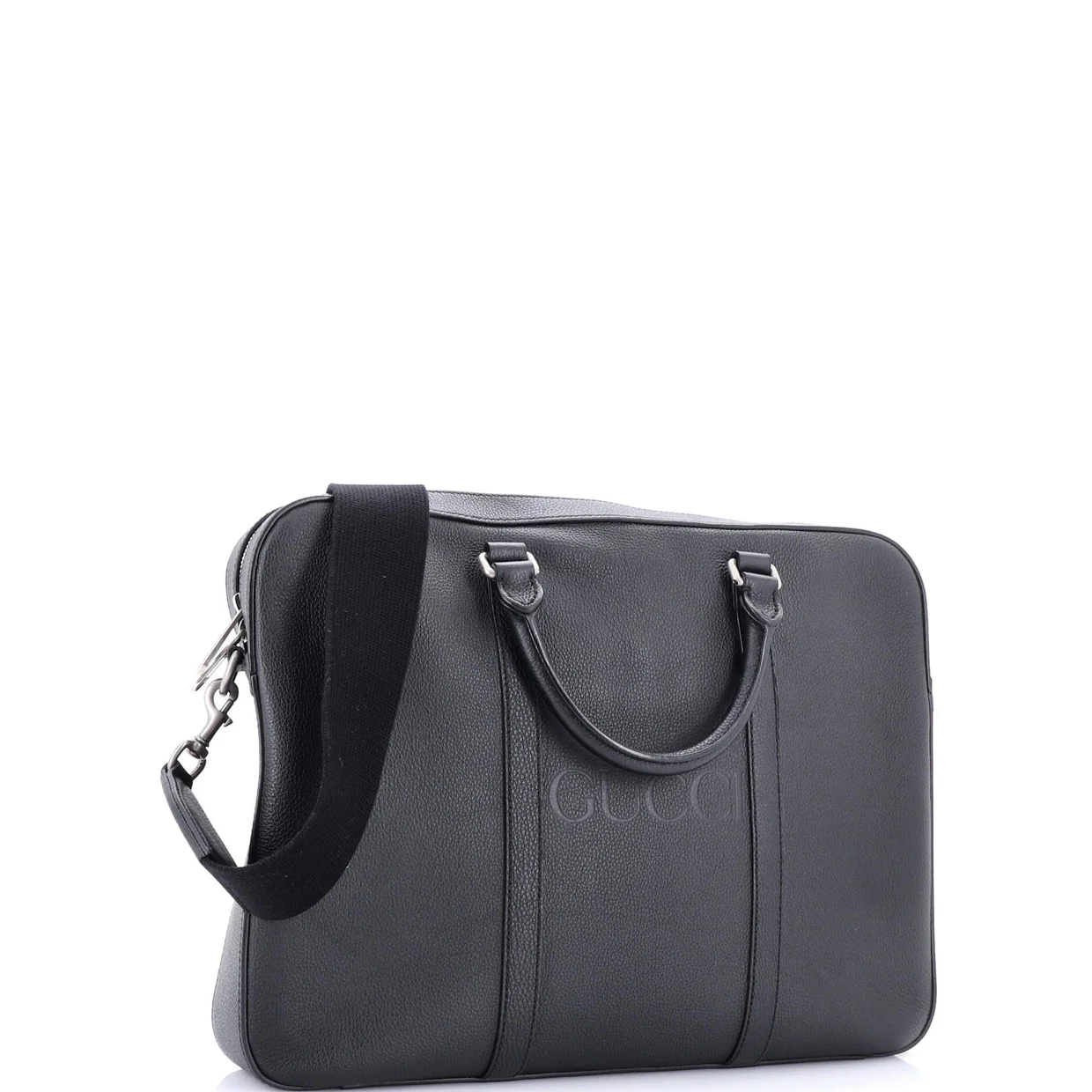 Logo Briefcase Leather Medium - Deep Luxury