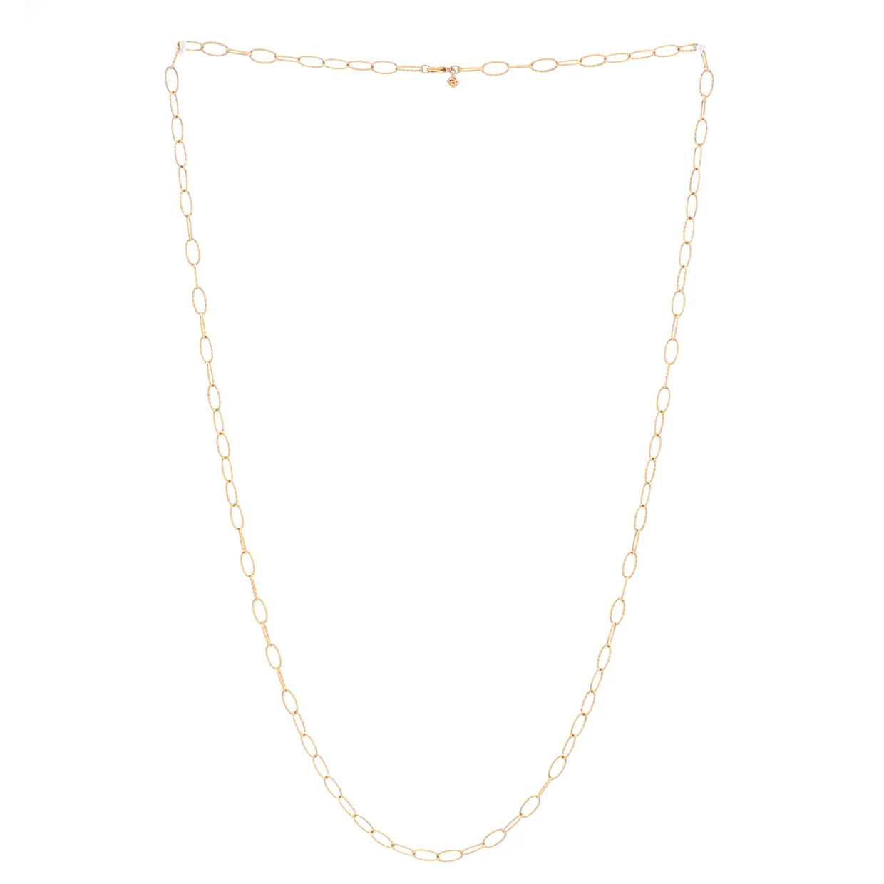 Stax Elongated Oval Link Necklace 18K Yellow Gold 36