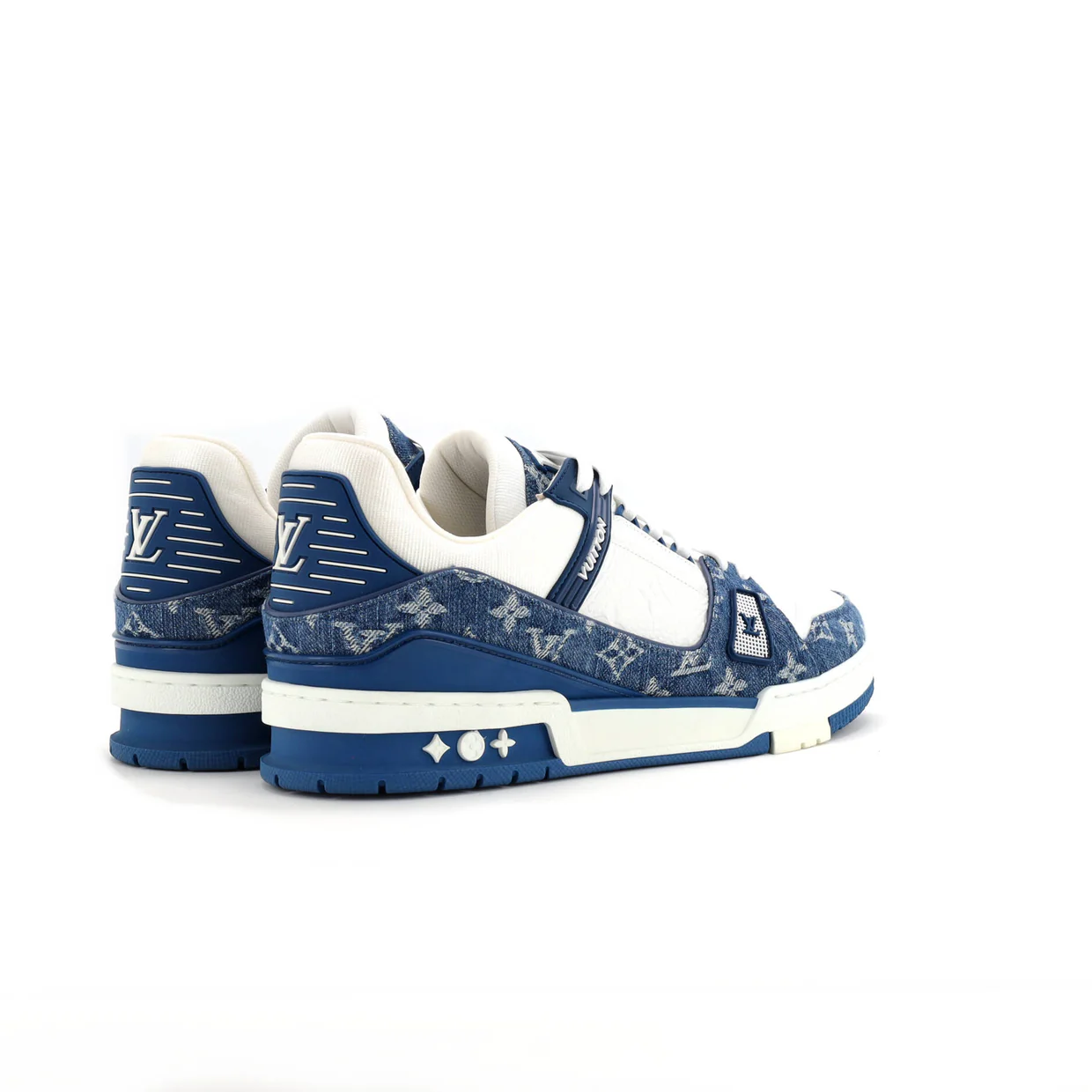 Men's LV Trainer Sneakers Monogram Empreinte Leather and Monogram Denim - Deep Luxury