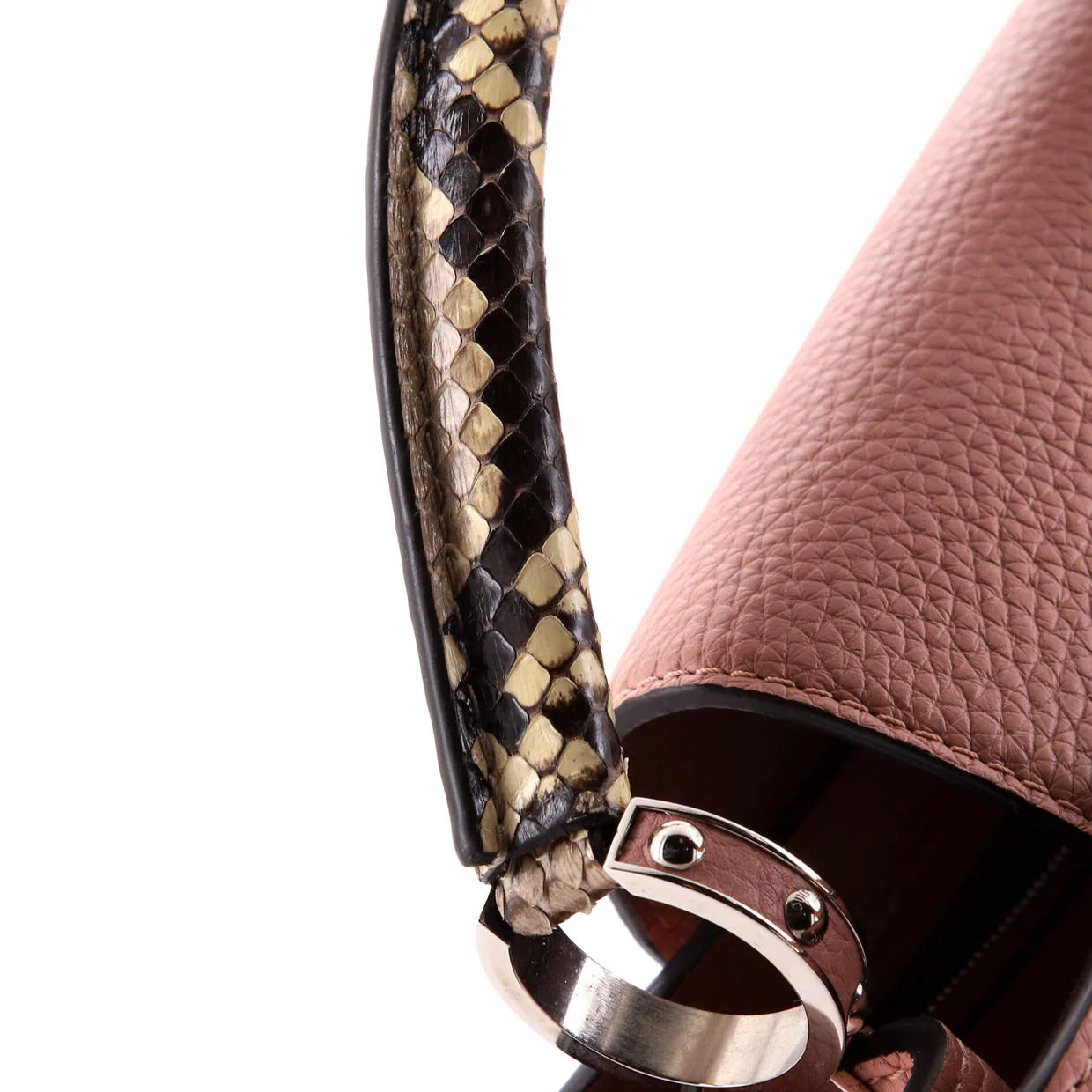 Capucines Bag Leather with Python PM - Deep Luxury