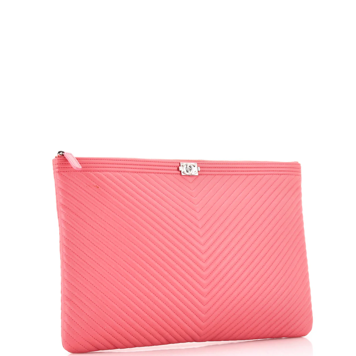 Boy O Case Clutch Chevron Lambskin Large - Deep Luxury