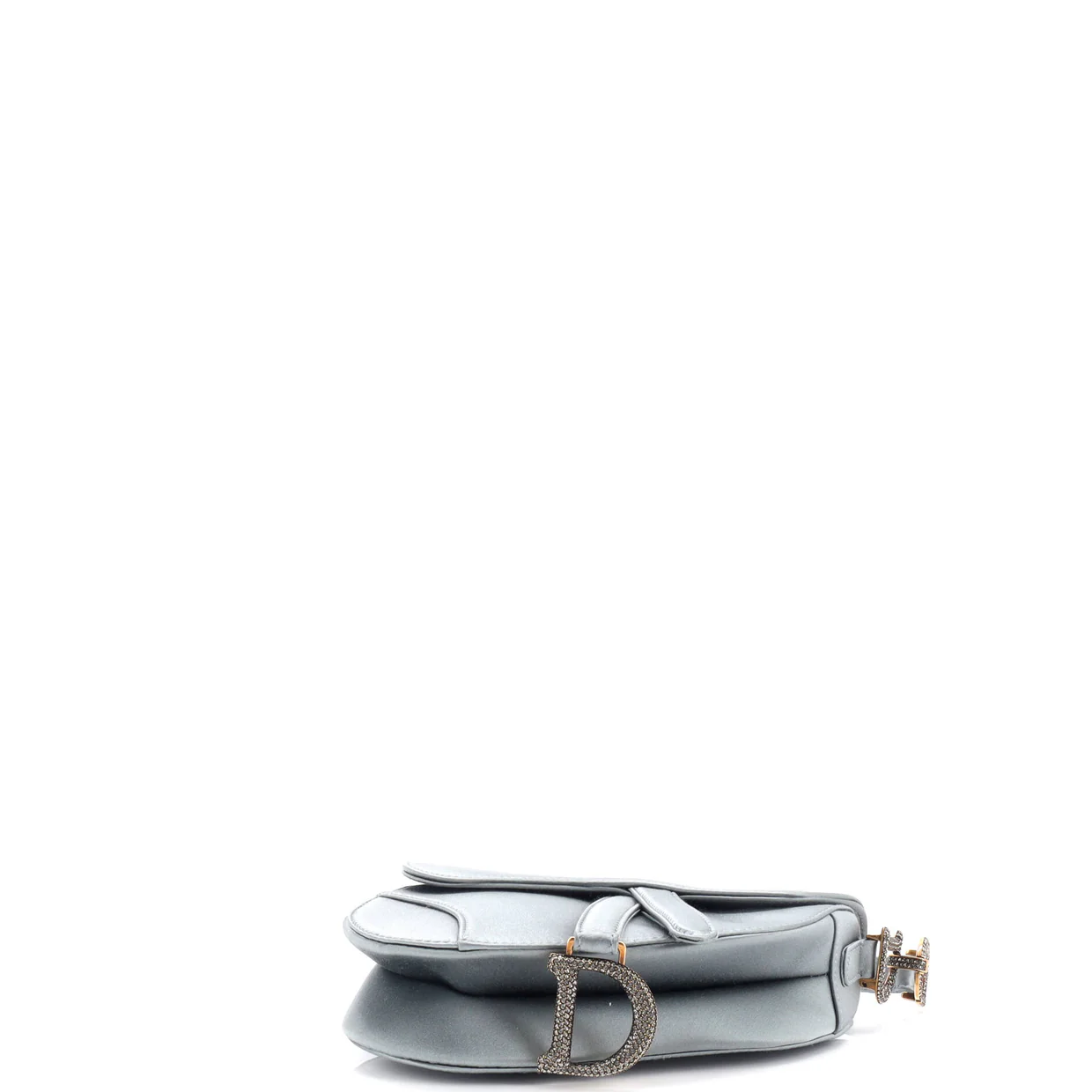 Saddle Handbag Satin with Crystals Mini - Deep Luxury