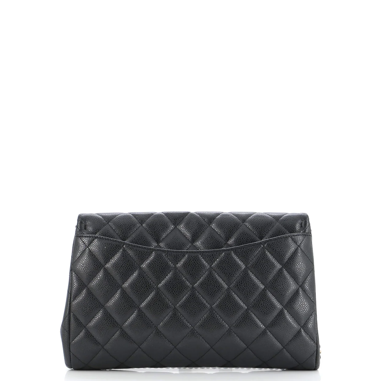 Clutch with Chain Quilted Caviar - Deep Luxury