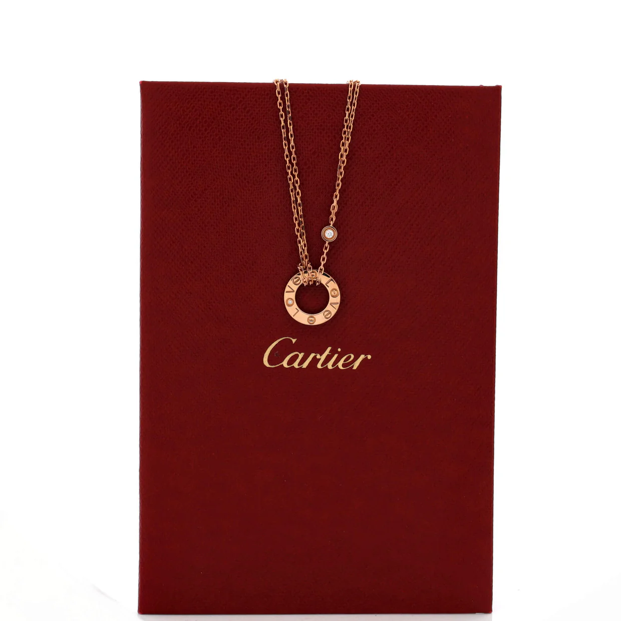 2 Diamonds Love Pendant Necklace 18K Rose Gold and Diamonds - Deep Luxury