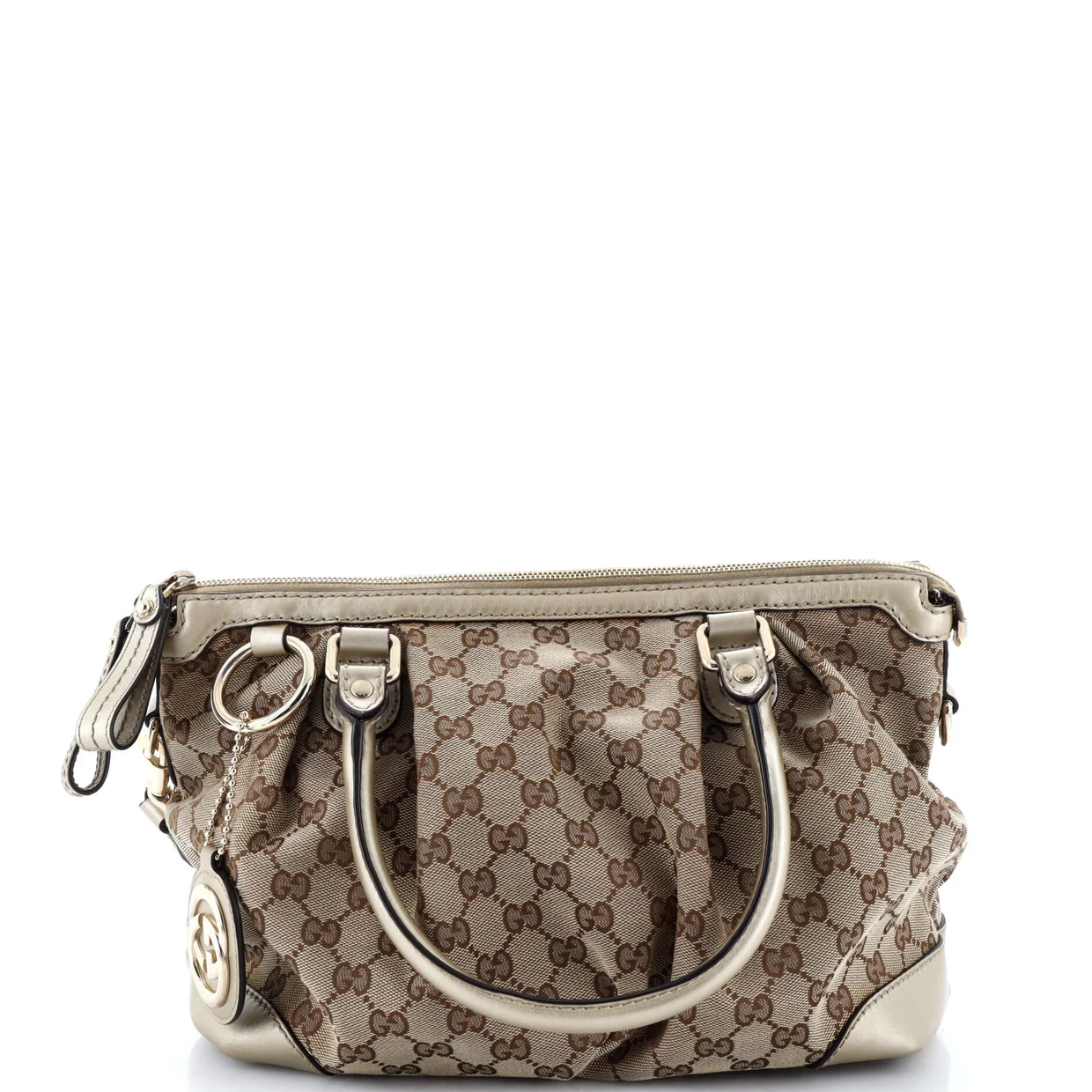 Sukey Top Handle Satchel GG Canvas with Leather Medium - Deep Luxury