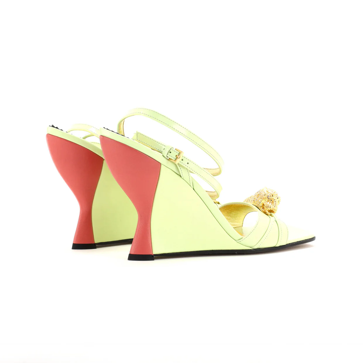 Women's Snake Head Wedge Sandals Leather - Deep Luxury