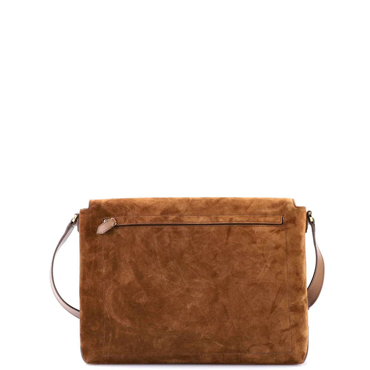 Buckle Flap Messenger Bag Suede Medium - Deep Luxury