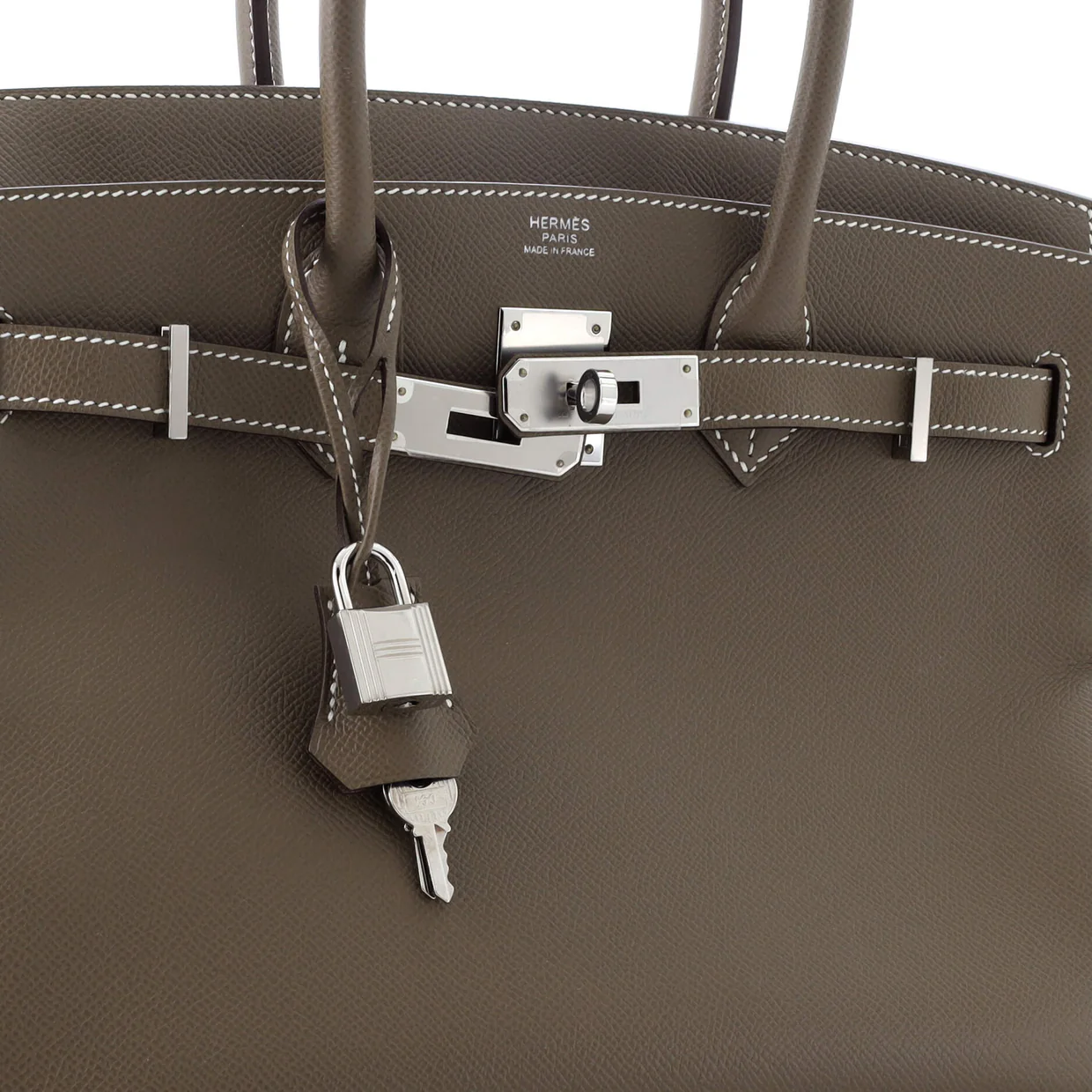 Birkin Handbag Grey Epsom with Palladium Hardware 30 - Deep Luxury